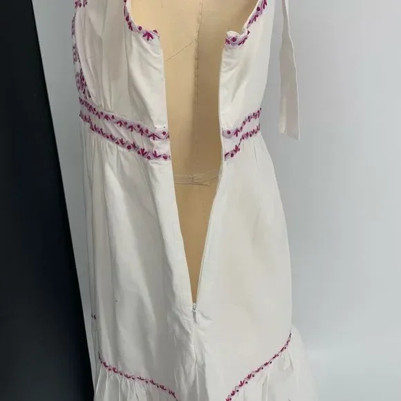 AKEMI KIN ANTHROPOLOGIE white cotton boho dress sz 10 or m - Picture 5 of 7
